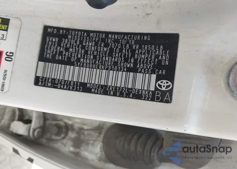 2019 Toyota Corolla Le from USA, damaged, VIN 5YFBURHE8KP910134
